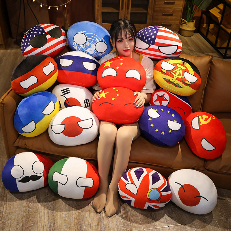 Table Tennis France - 10-50cm Mainan Bola Negara Boneka Polandball