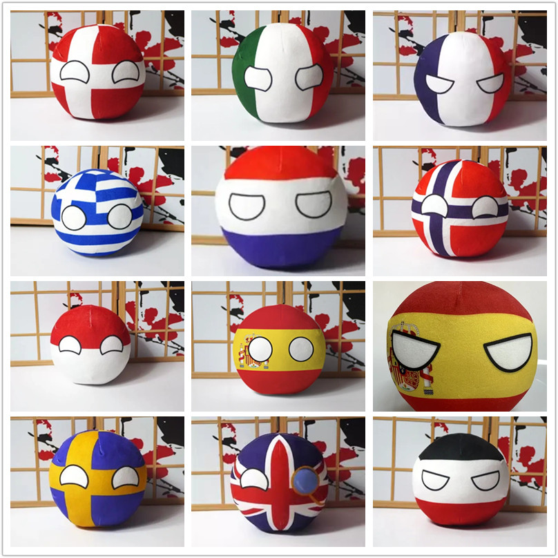 Table Tennis France - Countryball boneka mewah Italia Denmark Finlandia