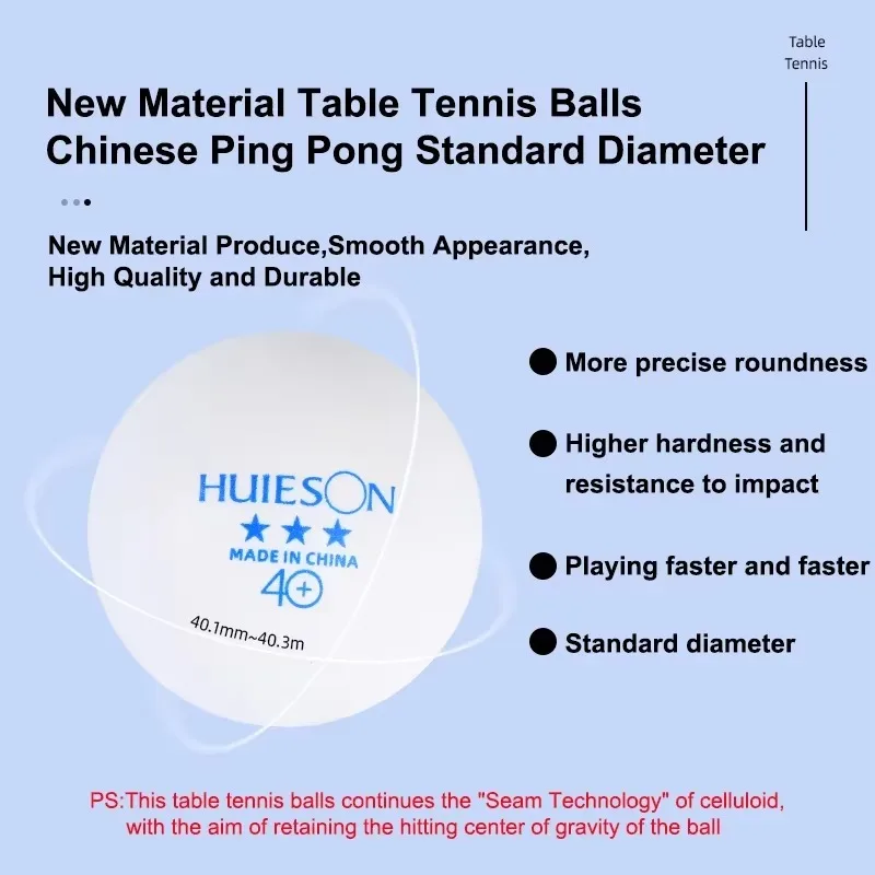100PCS Bola Tenis Meja Huieson - Table Tennis Logo Free ulasan dan harga